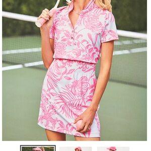 Lilly Pulitzer Luxletic Love Active Dress Rousseau Pink Glisten In The Sun